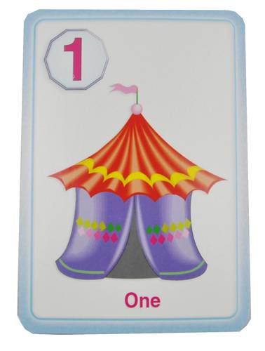 Educational tools: English numbers learning cards with pictures : 1 -28 