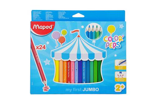 Mapped jumbo color pencils : set of 24 pcs 