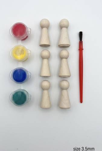 Wood dolls colorable: 8 pieces