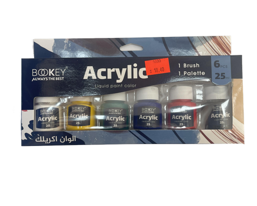 BOOKEY:ACRYLIC COLOR: 6 BOTTLES:25ML