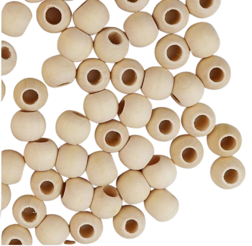 Wooden beads: two sizes