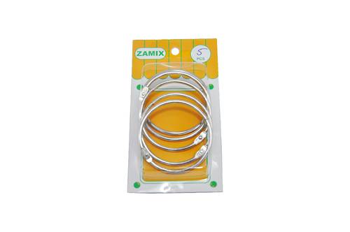 حلقة معدنية للكتب : 6 قطع : 38mm