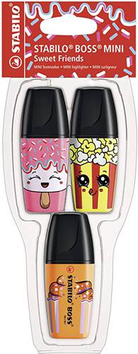  Stabilo boss mini  highlighter set : 3 colors 