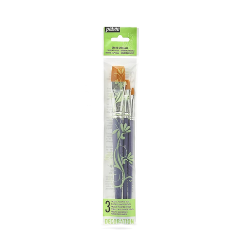 Pebeo Flat Brushes Set 3-Pieces