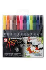Koi coloring brush pen : set of 12 colors  