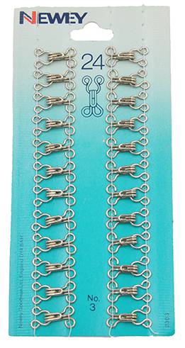 NEWEY : HOOKS & EYES  CLOTHING : 24 PCS 
