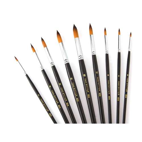 9-Piece Brush Set for Oil, Watercolor, and Acrylic Painting