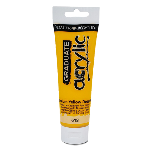 DALER ROWNEY - GRADUATE ACRYLIC PAINT - 120ML - CADMIUM YELLOW DEEP