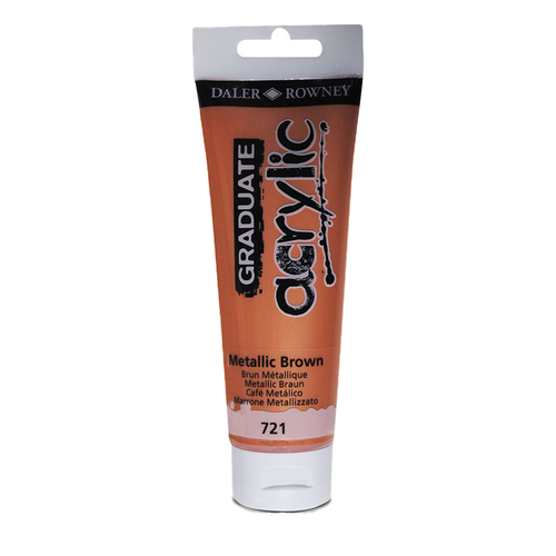 DALER ROWNEY - GRADUATE ACRYLIC PAINT - 120ML - METALLIC BROWN