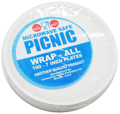 microwave safe plate  : 100 pcs : 7 inch 