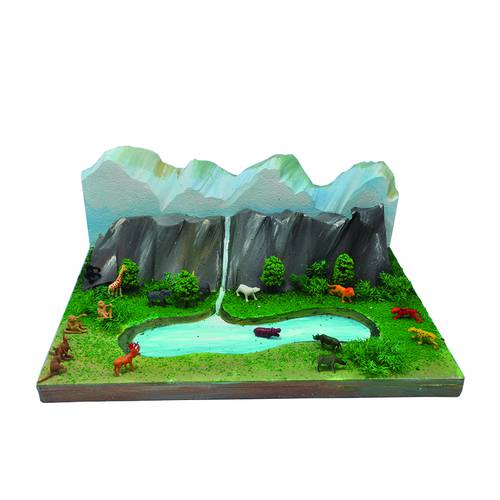 Styrofoam forest model 