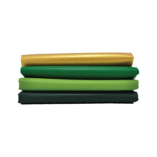 made-up leather size 50 X 70 cm  - shades of green 