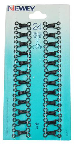 NEWEY : HOOKS & EYES CLOTHING : 24 PCS 