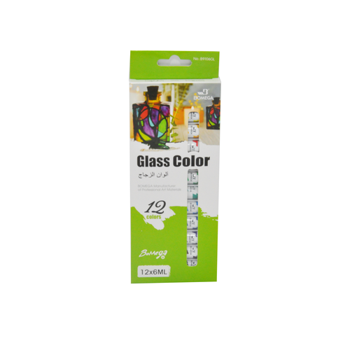  Bomega glass colors : 12 ml : 12 colors 