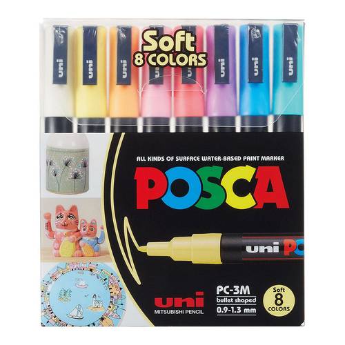 UNI POSCA : MARKER PEN : 8 PCS : 1.8-2.5 MM 