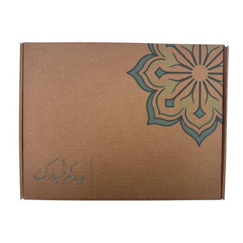 Gift box with the design: Eid Mubarak: 34x29x11