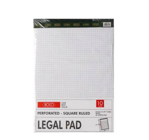Note pad : A4 : set of 10 pads : sequared 