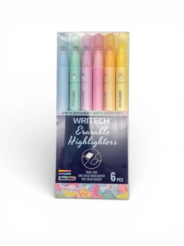 Writech Erasable Highlighters, Dual Tip 