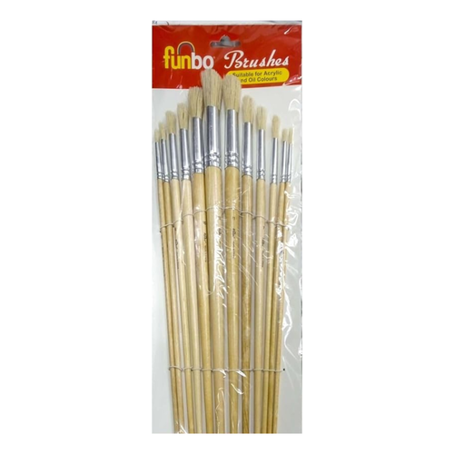 Funbo brushes for oil and acrylic paints 12bcs