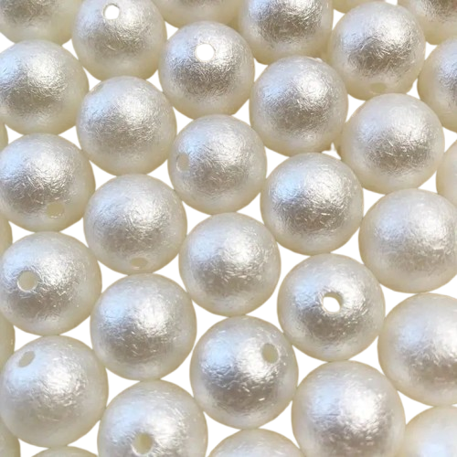 Matte Pearl Round Beads: Rough Texture: Various Sizes