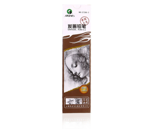 Pack Of 6 - Charcoal Pencils - Hard:MARIES