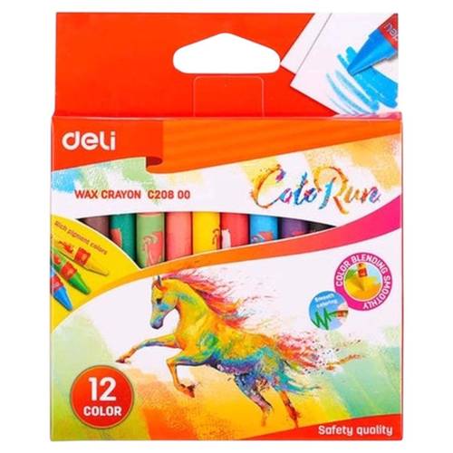 DELI WAX CRAYON  JUMBO SIZE :12 COLOR