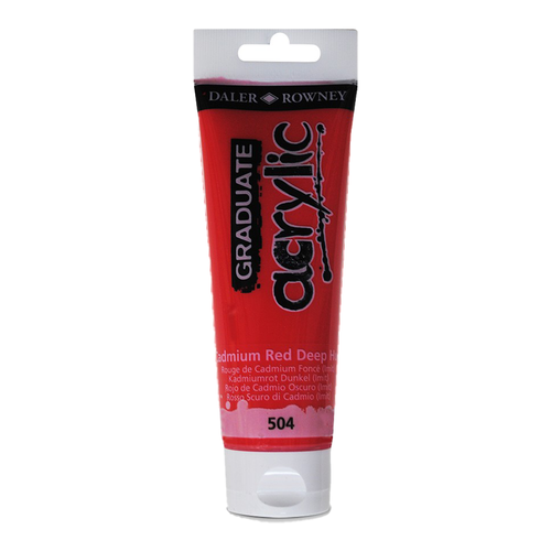 DALER ROWNEY : GRADUATE ACRYLIC PAINT : 120ML : CADMIUM RED DEEP HUE