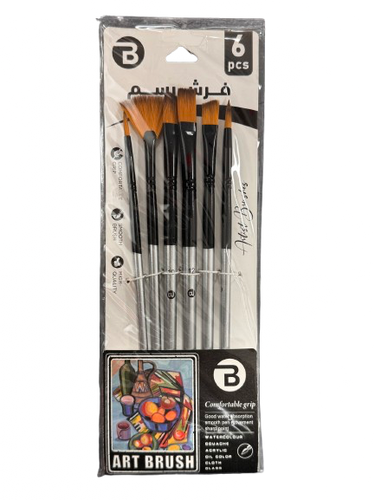 Acrylic paint brushes: set of 6 pcs 