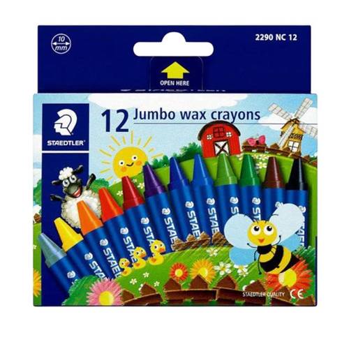   STAELE :12 JUMBO WAX CRAYONS