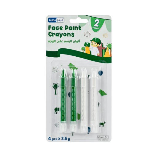 Colors For Face Painting : Green and White color 4 PCS