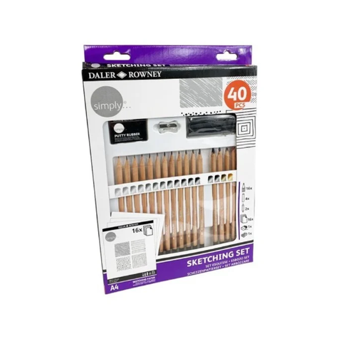 Daler Rowney Simply Artistic Professional Sketching Drawing Pencil :40 PIECE SET