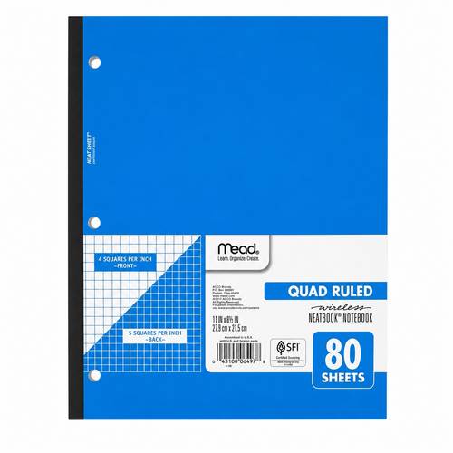Mead QUAD RULED:80 sheets
