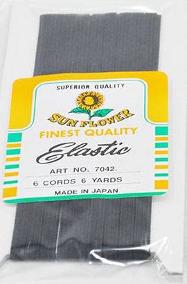Elastic : 8  cords : 6 yds : available in two colors 