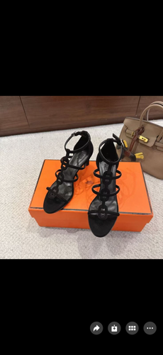 Hermes black sandals