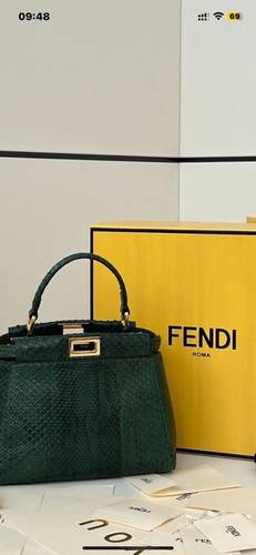 Fendi  green crocodile leather  with 2 strap small size