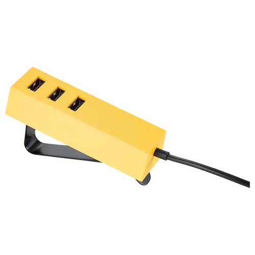 LORBY USB charger with clamp Yellow