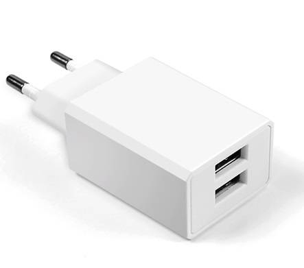 2-Plug USB Ultra Fast Wall Charger White