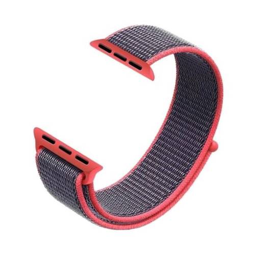 Nylon strap for Apple Watch in Red & Gray color, size 42-44 mm