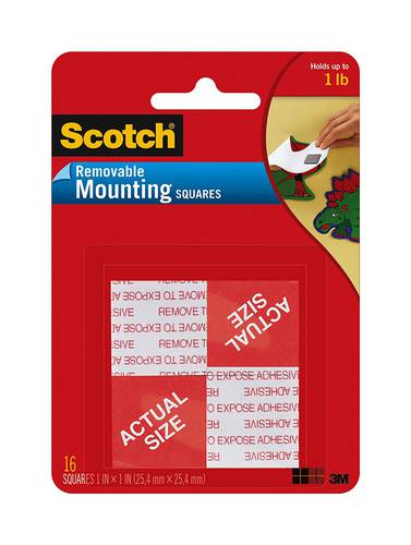 3M Scotch 1 Inch Removable Foam Mounting Squares