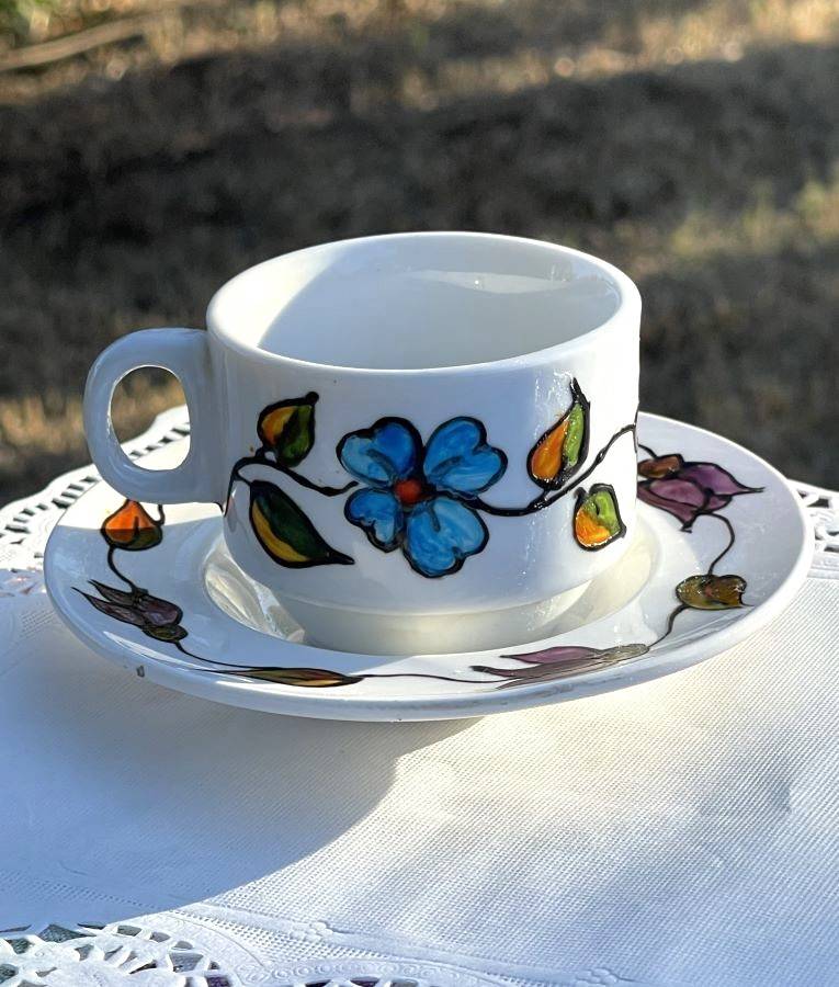 فنجان قهوه تركي رسم يدوي