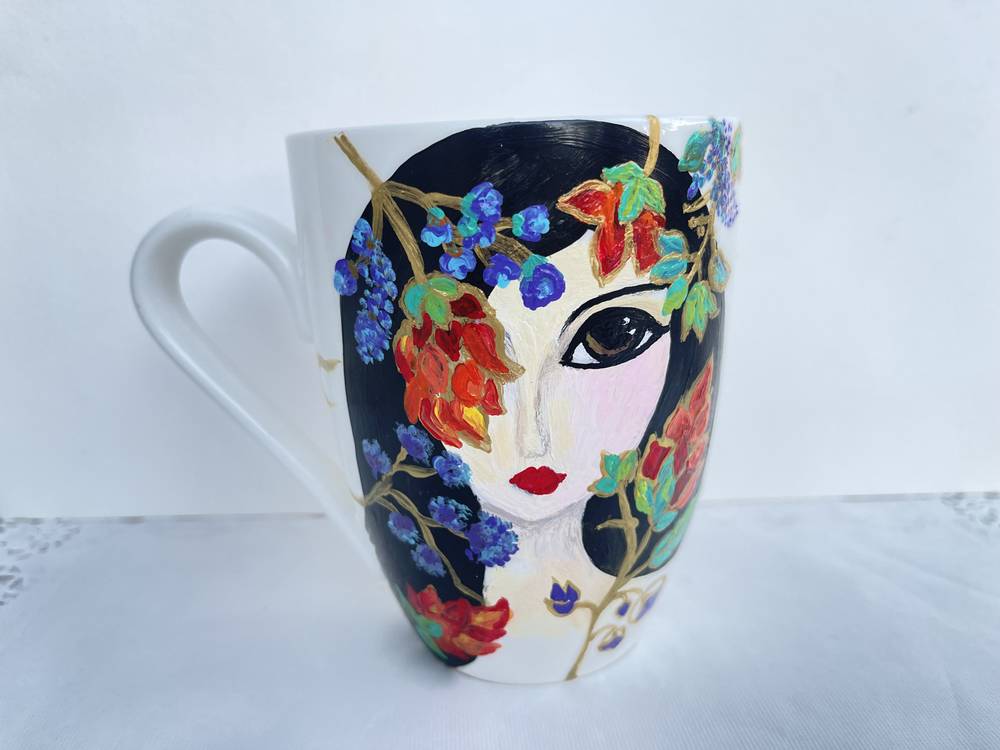 كوب سيراميك رسم فني