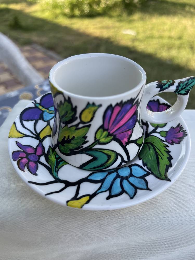فنجان قهوه رسم يدوي