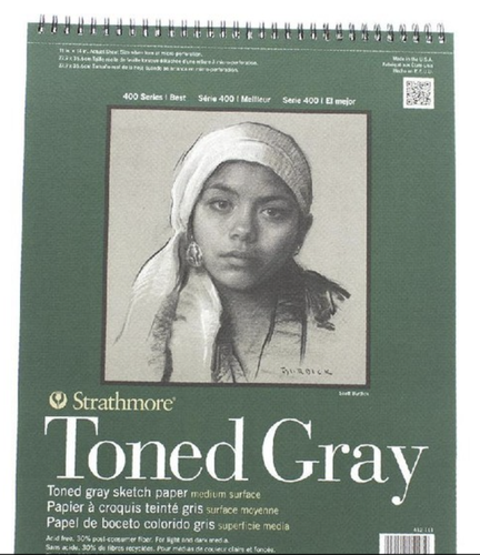 Strathmore toned gray 27.9*35.6 - 24sh-118gsm / ستراثمور توند دفتر رسم