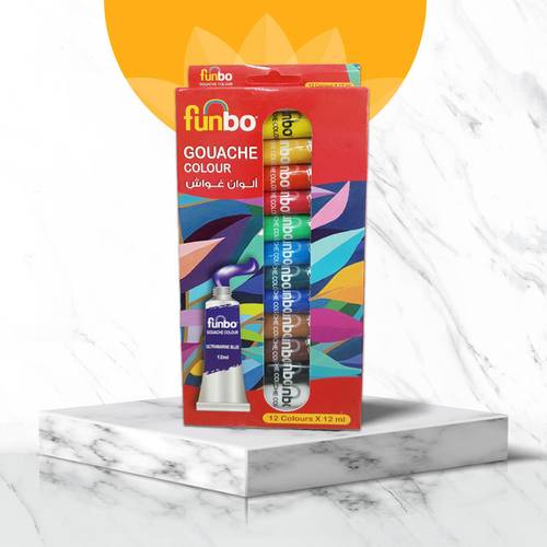 Funbo طقم الوان غواش 12 لون  عصار  - 12 مل