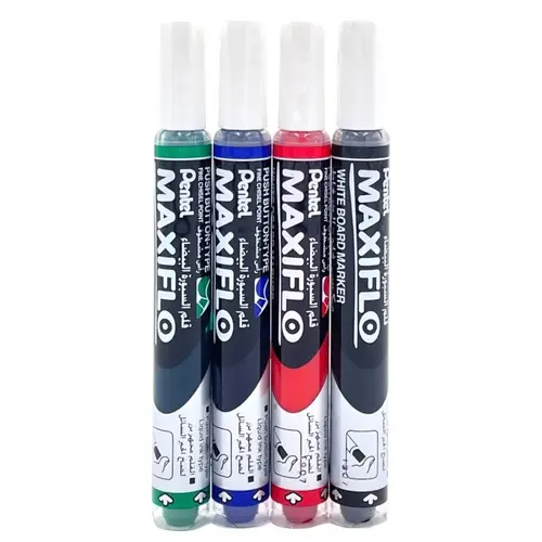 PENTEL طقم قلم سبورة رأس مشطوف MAXIFLO PE-MWL6S-04C