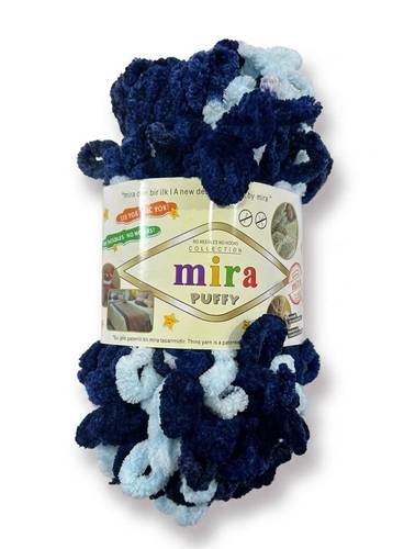 خيوط ميرا بوفي لووب متعددة الألوان للحياكة اليدوية – Mira Puffy– بكرة 9 أمتار (100 غرام) 