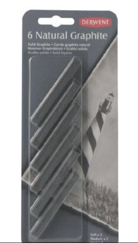 Derwent 6 natural graphite طقم فحم طبيعي