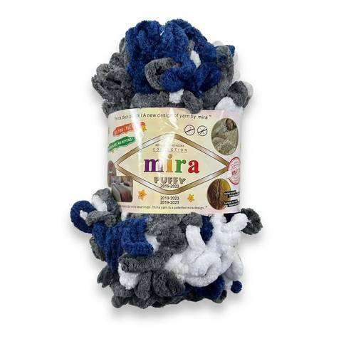خيوط ميرا بوفي لووب متعددة الألوان للحياكة اليدوية – Mira Puffy– بكرة 9 أمتار (100 غرام) 