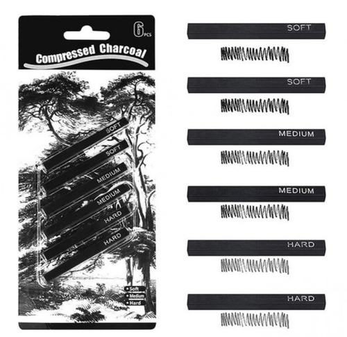 Dongxu art compressed charcoal 6 pcs قطع فحم طبيعي