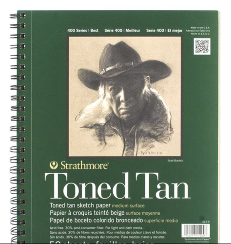 Strathmore toned tan 22.9*30.5 cm  - 50sh-118gsm / ستراثمور توند تان دفتر رسم